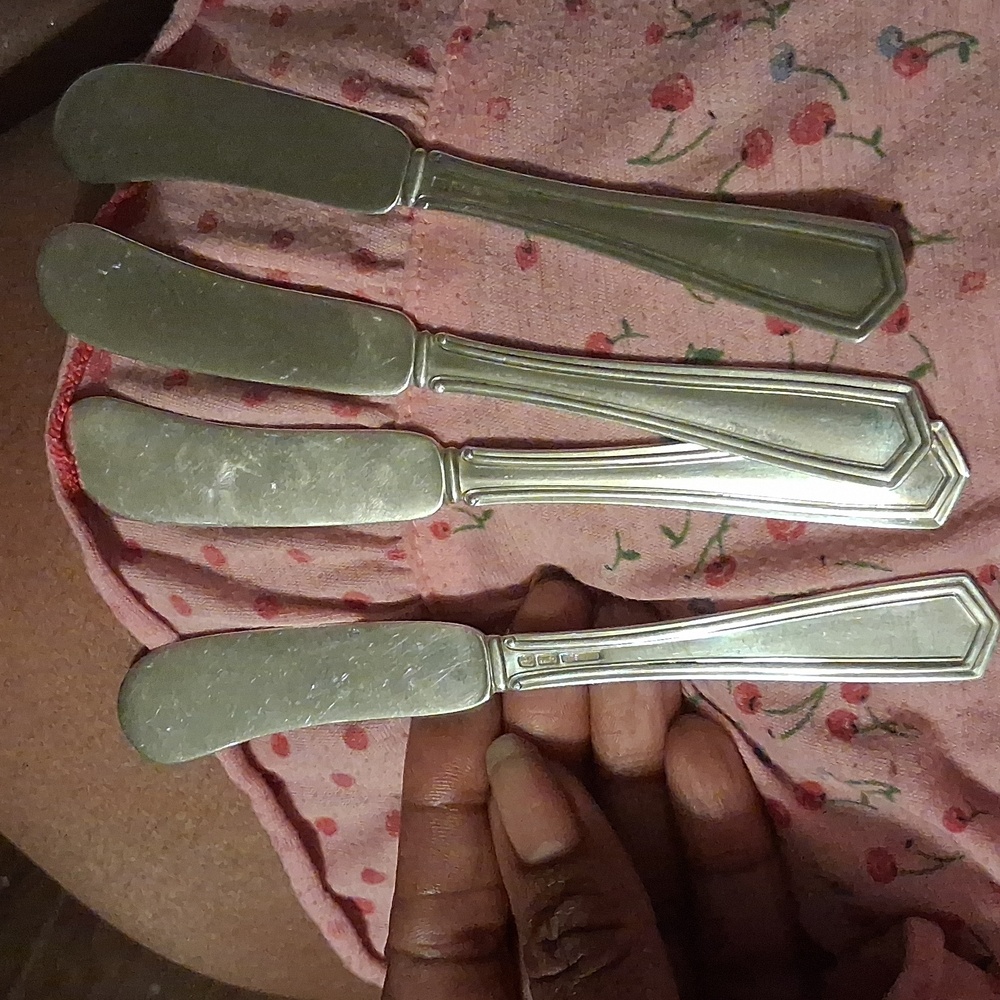 Sterling Pat Silver Butter Knives X4 Brandon by International Sterling Silver